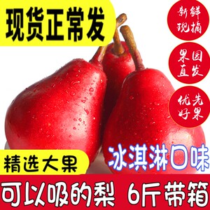 啤酒梨红皮水果包邮5斤当季新鲜大果10红梨酥西洋梨子软梨 红啤梨