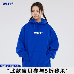 【WUT官方店】质感美学系列 基础logo印花卫衣450g加绒帽衫新疆棉