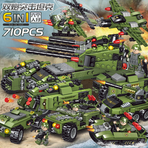 乐高军事系列虎式重型突击坦克装甲车积木男孩子拼装益智玩具礼物