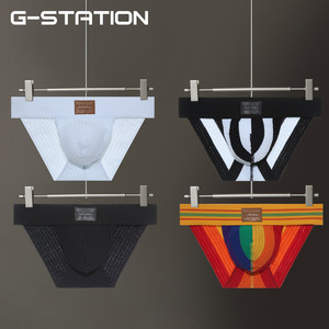 G-station性感高叉男士三角裤舒适毛巾面料3D立体囊袋低腰内裤男