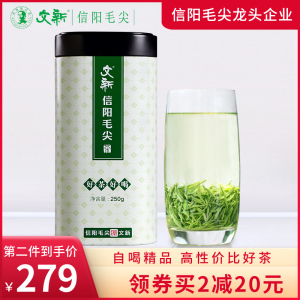 春茶上市文新信阳毛尖茶叶绿茶2022新茶雨前特级嫩芽毛尖散装250g