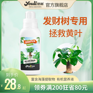 悠利发财树肥料专用肥植物营养液水培土培室内通用型防黄叶烂根