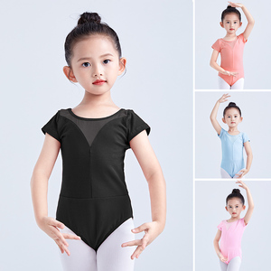 舞蹈服儿童女夏季幼儿中国舞练功服舞蹈衣黑色女童体操服舞蹈衣服