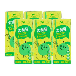 统一太魔性青梅味绿茶（调味茶饮料）250毫升*6盒/组