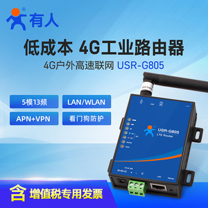 【有人物联网】4g工业路由器wifi无线插卡稳定联网移动联通电信全网通单网口上网USR-G805