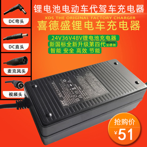 喜德盛电动自行车台铃电瓶车充电器锂电池24/36V48V2A3代驾车配件