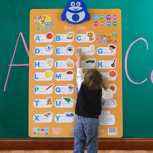 26个英文字母表有声早教挂图拼音幼儿童宝宝启蒙发声英语音标墙贴