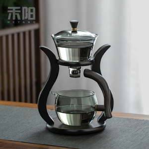 禾阳 玻璃半自动茶具套装懒人家用感应泡茶壶功夫茶杯冲泡茶神器