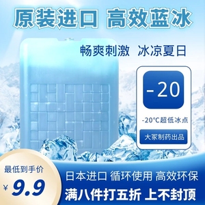 日本进口蓝冰冰盒冰晶盒制冷保鲜冰袋钓鱼保温箱冰砖龙猫降温冷媒