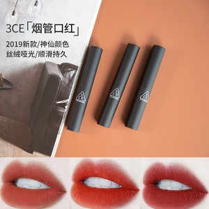 韩国 3ce新款烟管口红丝绒黑细管fluffyred/simplestay/plain