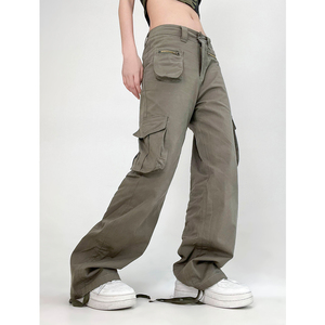 JOLLIGHT22SS军绿色美式复古多口袋多功能工装休闲裤
