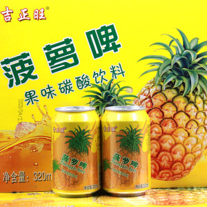 新货菠萝啤320ml*6罐整箱果味啤酒不含酒精碳酸饮料果汁汽水