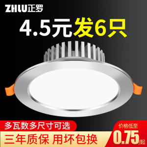 筒灯led天花灯客厅嵌入式12W9W4寸5寸6寸18w商用大尺寸射灯孔灯