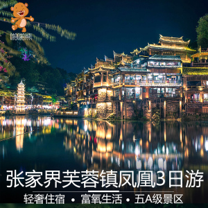 长沙湖南张家界旅游3天2晚纯玩天门山玻璃桥芙蓉镇凤凰古城三日游