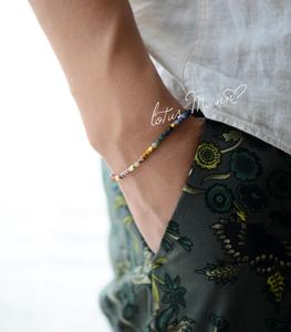 路塔斯曼12星座混合天然半宝石小金珠编织手链女细男小众设计