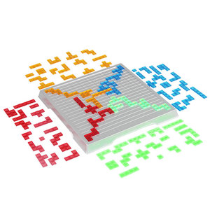 儿童益智玩具方格游戏俄罗斯方块角斗士四人棋 桌面游戏4人版棋