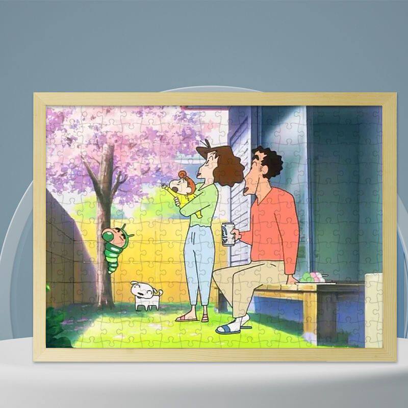 Чья детская ДНК сдвинулась с места?Деревянные пазлы Shin-chan, нарисованные мелками, совместная игра родителей и детей, подарят вам тепло и радость!