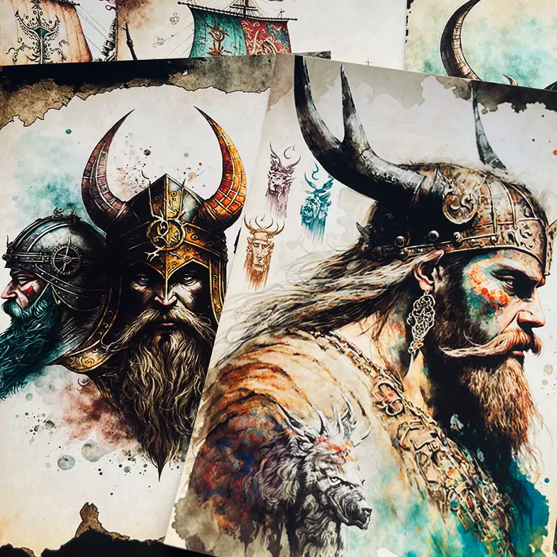 Junk Journal Vikings фон бумага художественный журнал морской варварской войны декоративный материал