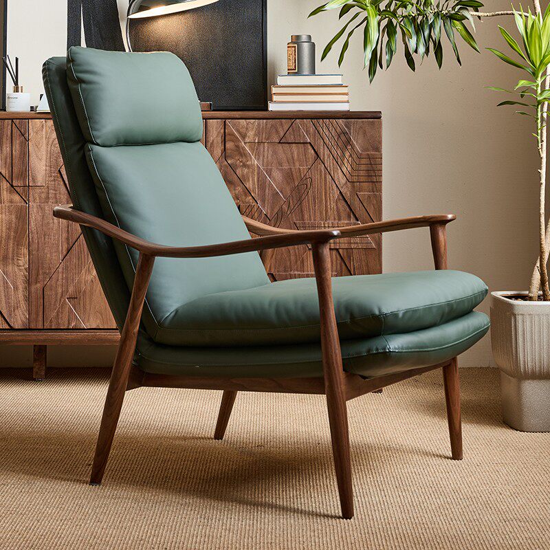 Настраиваемая дизайнерская мебель из североамериканского черного ореха балкон ленивый диван кресло домашняя гостиная чистая кожа красного быка вино