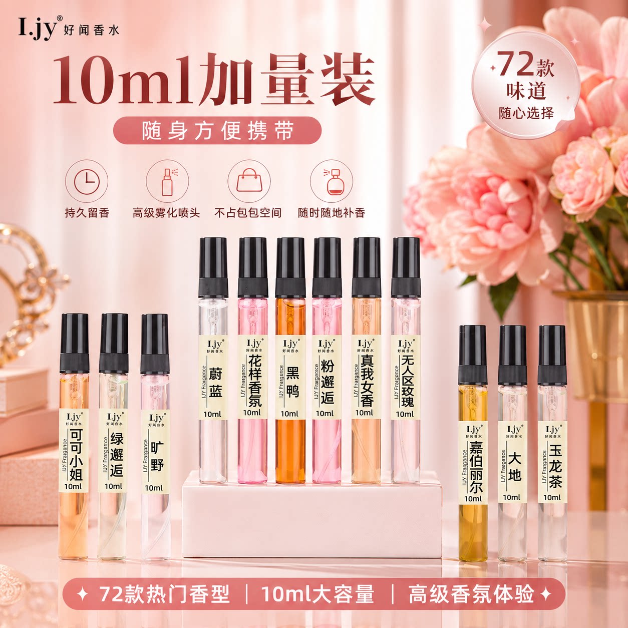 Ijy Big Brand Tongxiang 10ml perfume Lasting Fragrance Male and Female Students Blue Black Crow Students Light Fragrance Vanity Fair
