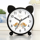 Hanshi милый металлический светящийся будильник спальня студенческие немые часы настольные детские часы для девочек маленькие часы HA14