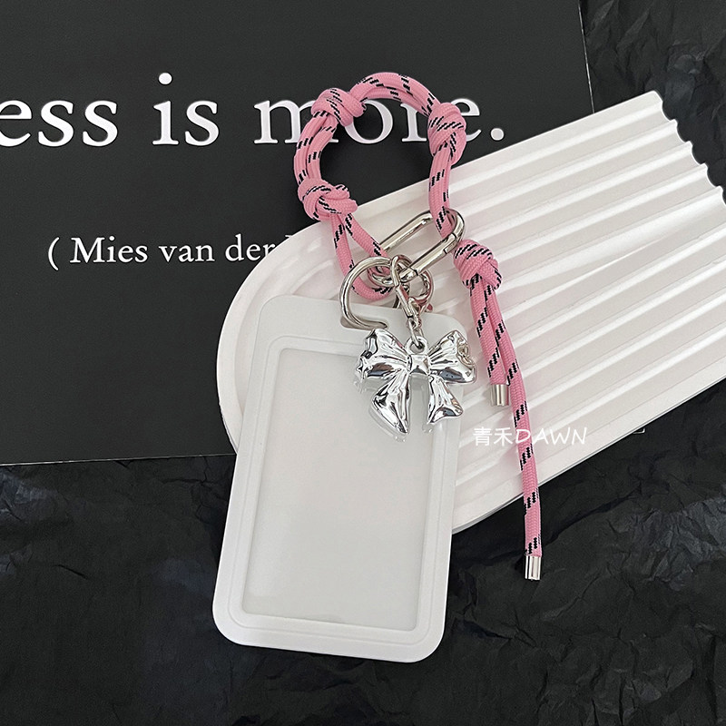Instagram-worthy colorful rope card holder, keychain, ID card, bus pass, campus card, access card, employee badge, transparent meal card holder – high-value design.