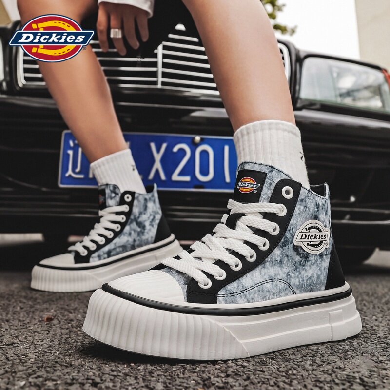 Мужская парусиновая обувь Dickies с высоким берцем и тай-дайсом в стиле ретро; новинка 2026 года; повседневная спортивная мужская обувь на толстой подошве; RX