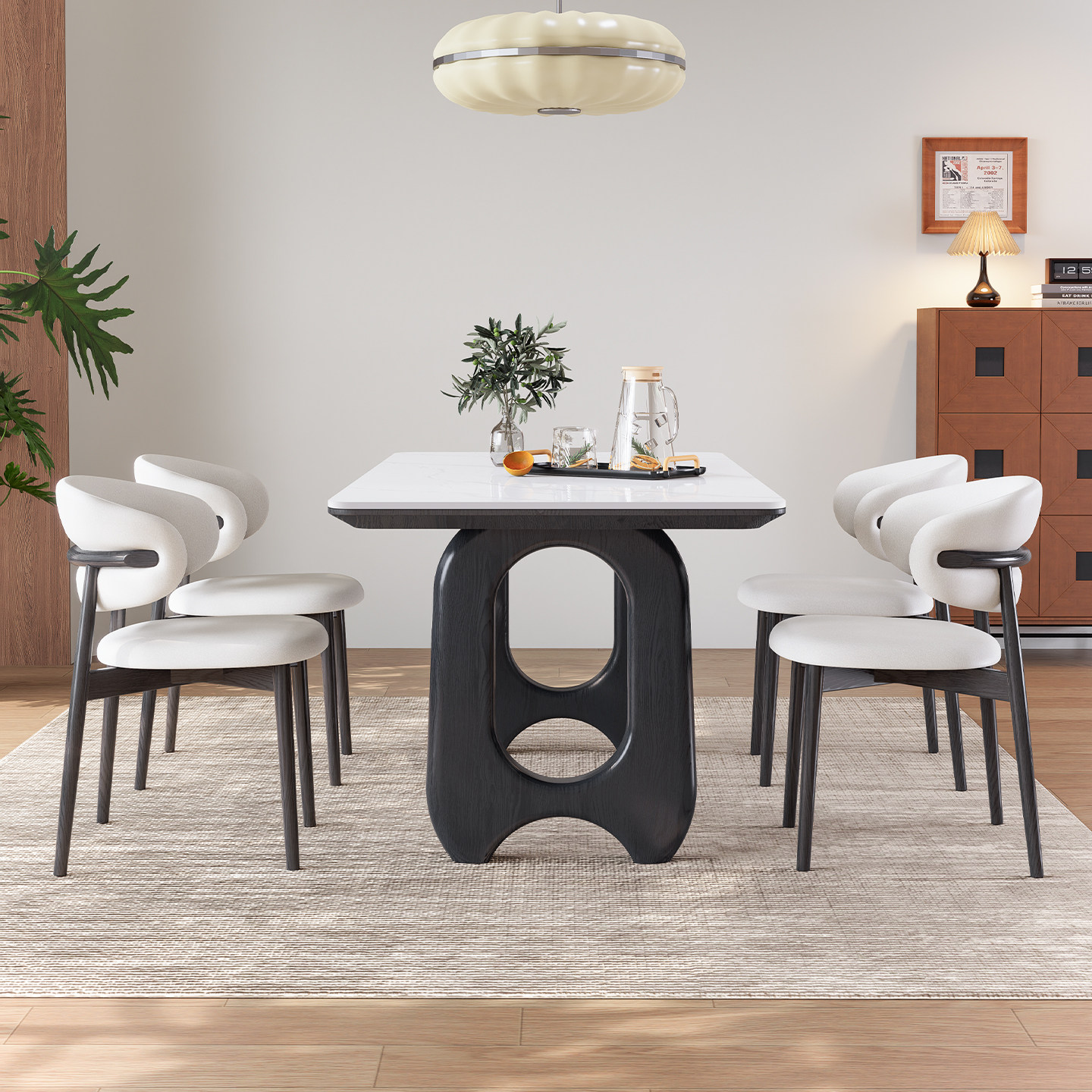Peijia home furniture черный современный минималистский обеденный стол из каменной плиты с прямоугольной ножкой из массива дерева для небольшой квартиры, сочетание стола и стула