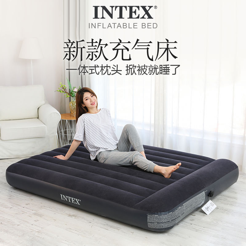 Надувная кровать INTEX, бытовая воздушная подушка, простыня, надувная кровать, двойной обеденный перерыв