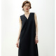 BAIFEIBAI 2024 New Sleeveless V-neck Straight Dress Womens High-Quality Temperament Casual Fashion Long Skirt