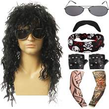 Halloween Headwear Punk Wig Heavy Metal Disco Party Men's R