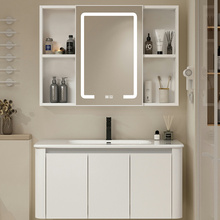 Network wide ultra-low price cream style bathroom cabinet, ceramic integrated basin, space aluminum bathroom washbasin cabinet combination