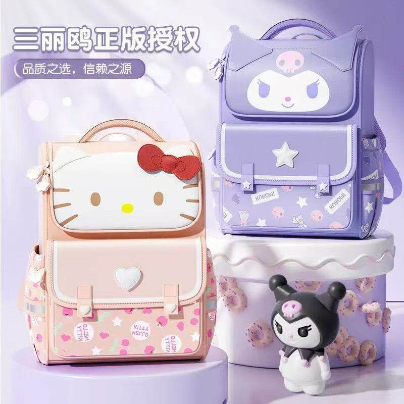Новая японская сумка для девочек начальной школы Sanrio Kulomi для 1-3 классов с защитой позвоночника и уменьшающим нагрузку рюкзаком большой вместимости