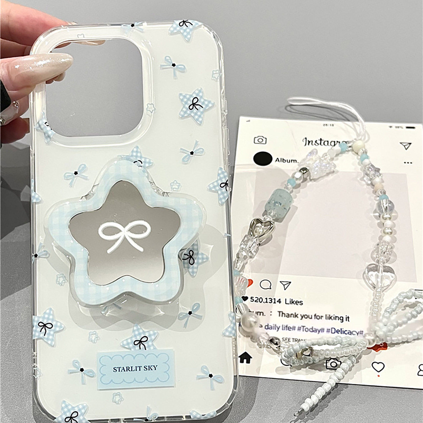 简约星星格纹适用于OPPOreno16PRO手机壳Reno15c/13/12/14/11好看8oppofindx9pro/x7手链a6g/3x/5/58/93/7K12