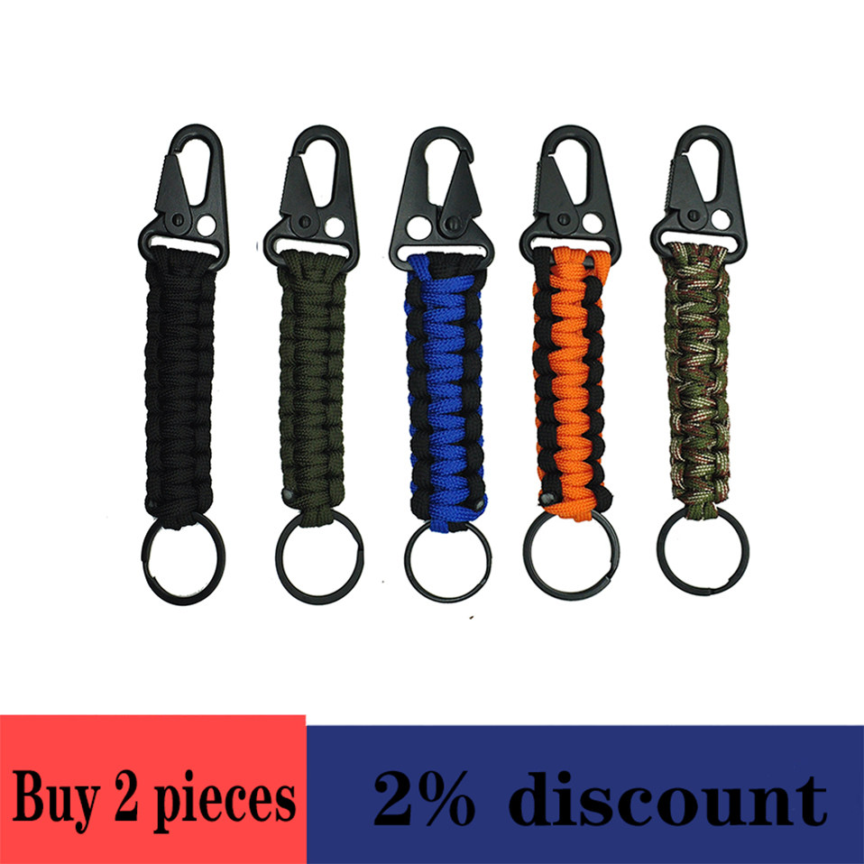 Outdoor Keychain Ring Camping Carabiner Military Paracord Co