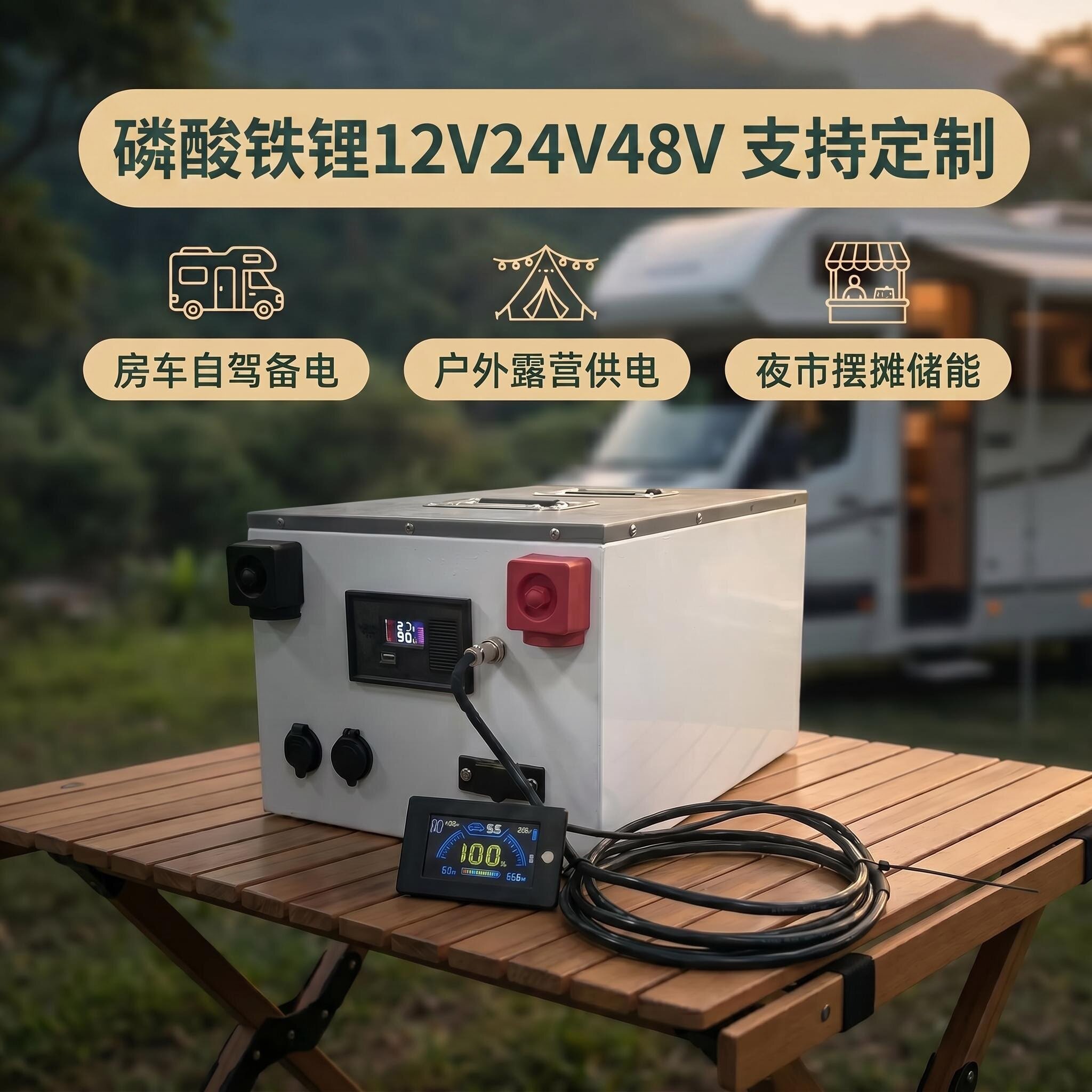 Литий-железо-фосфат 12V24V48V rv открытый кемпинг накопитель солнечной энергии киоски ночного рынка поддерживают кастомизацию