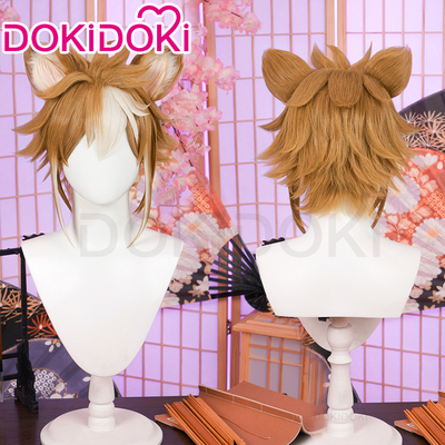 taobao agent DOKIDOKI 现货 原神 五郎gorou cosplay假发浅棕色反翘兽耳
