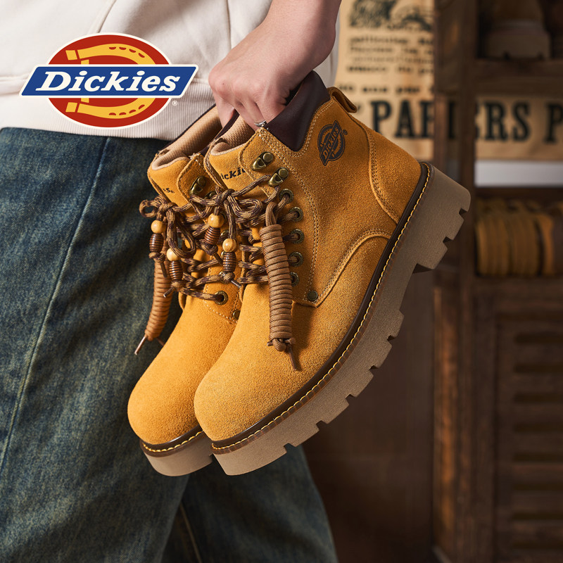 Мужские ботинки Dickies rhubarb; новинка 2025 года; зимние мужские ботинки-дерби Martin на толстой подошве со средним берцем.