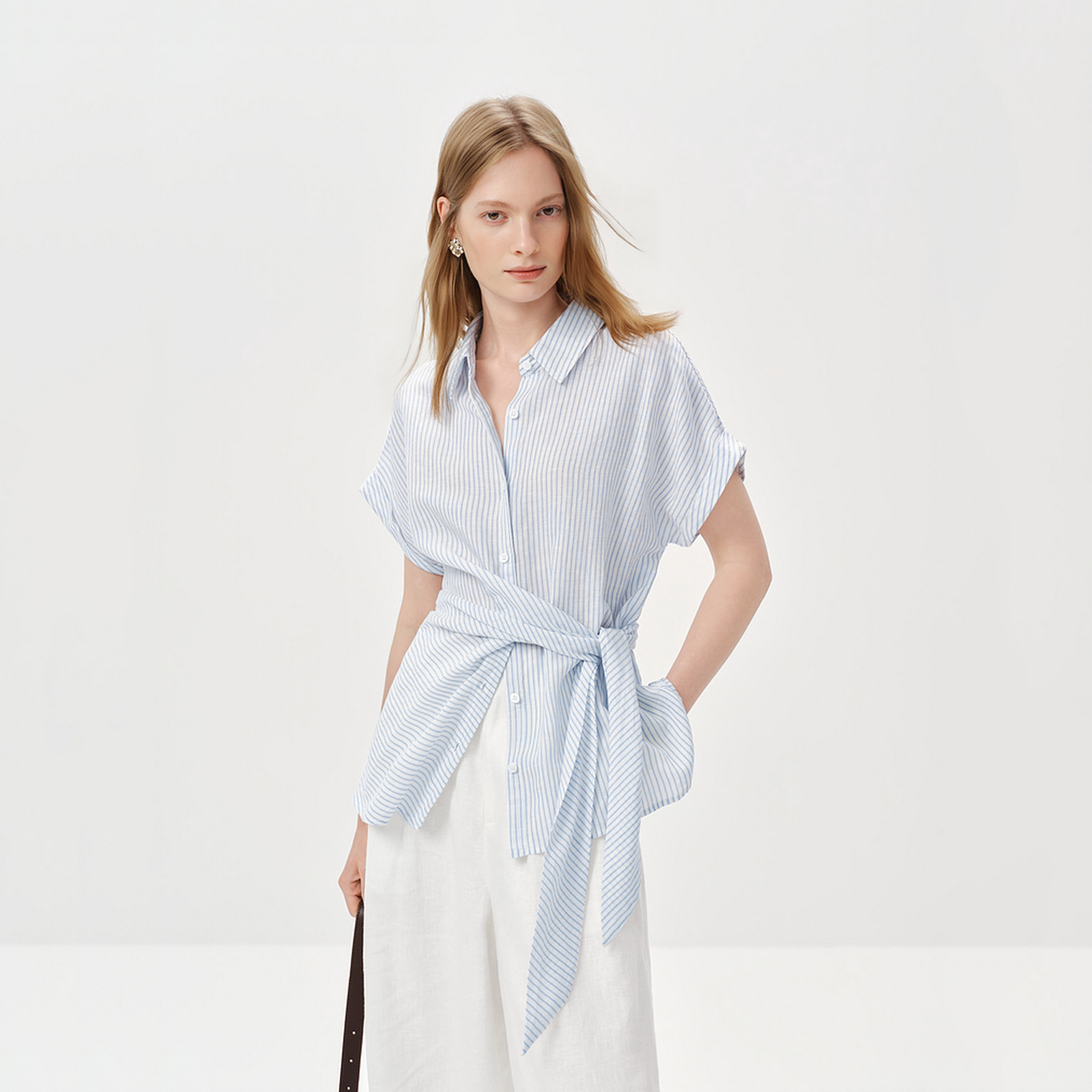 MM MaiMai 26 Summer New French Commuting High-Intelligence Design Lyocell Linen Shirt Women's 5H6220435