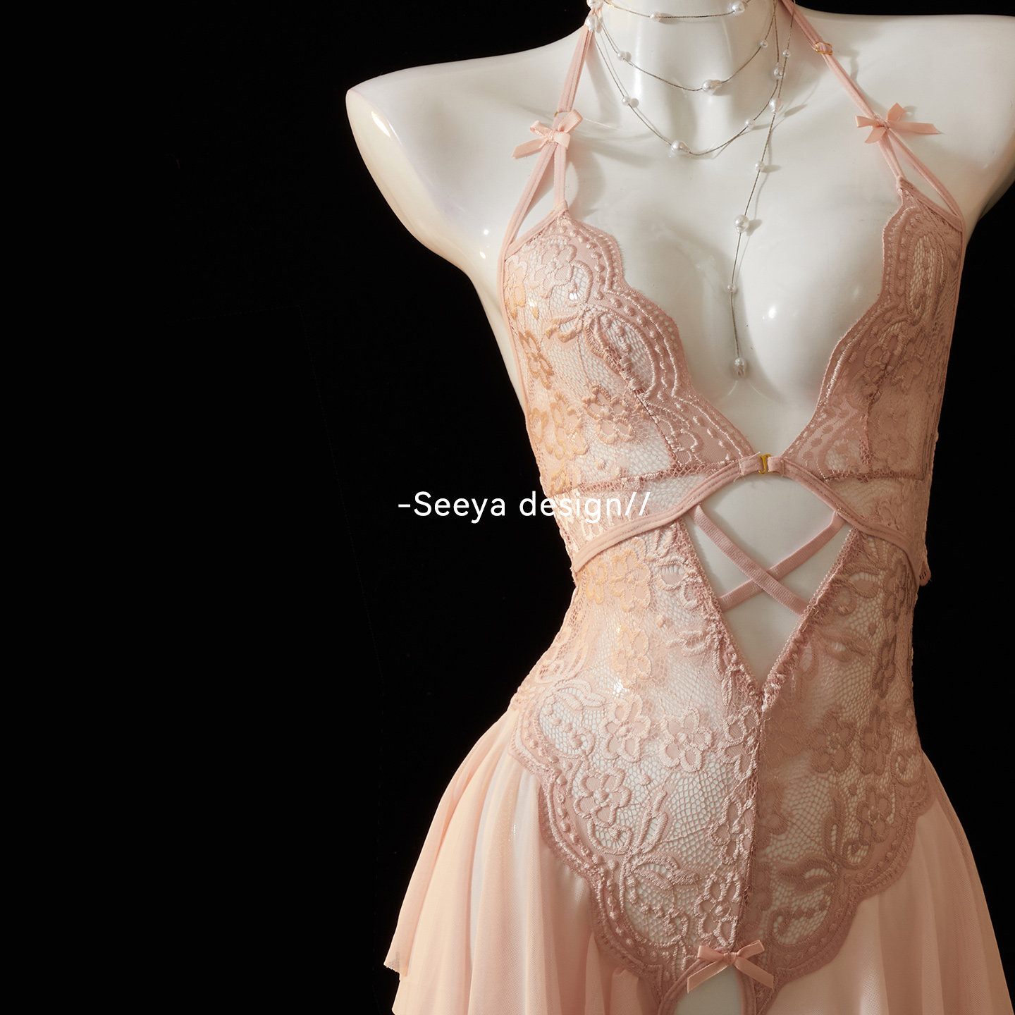 SEEYA drape sexy сексуальный кружевной халат с маленькой грудью, цельный сетчатый кружевной халат большого размера, нижнее белье qqny