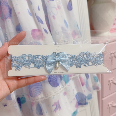 taobao agent 【芝士猫手作】夏季AP渐变贝壳百搭蝴蝶结Lolita小物choker颈链