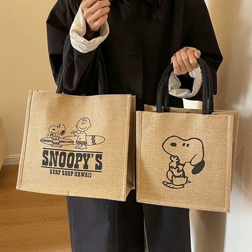 Вместительный и большой модный шоппер, мультяшная льняная сумка для выхода на улицу, коллекция 2023