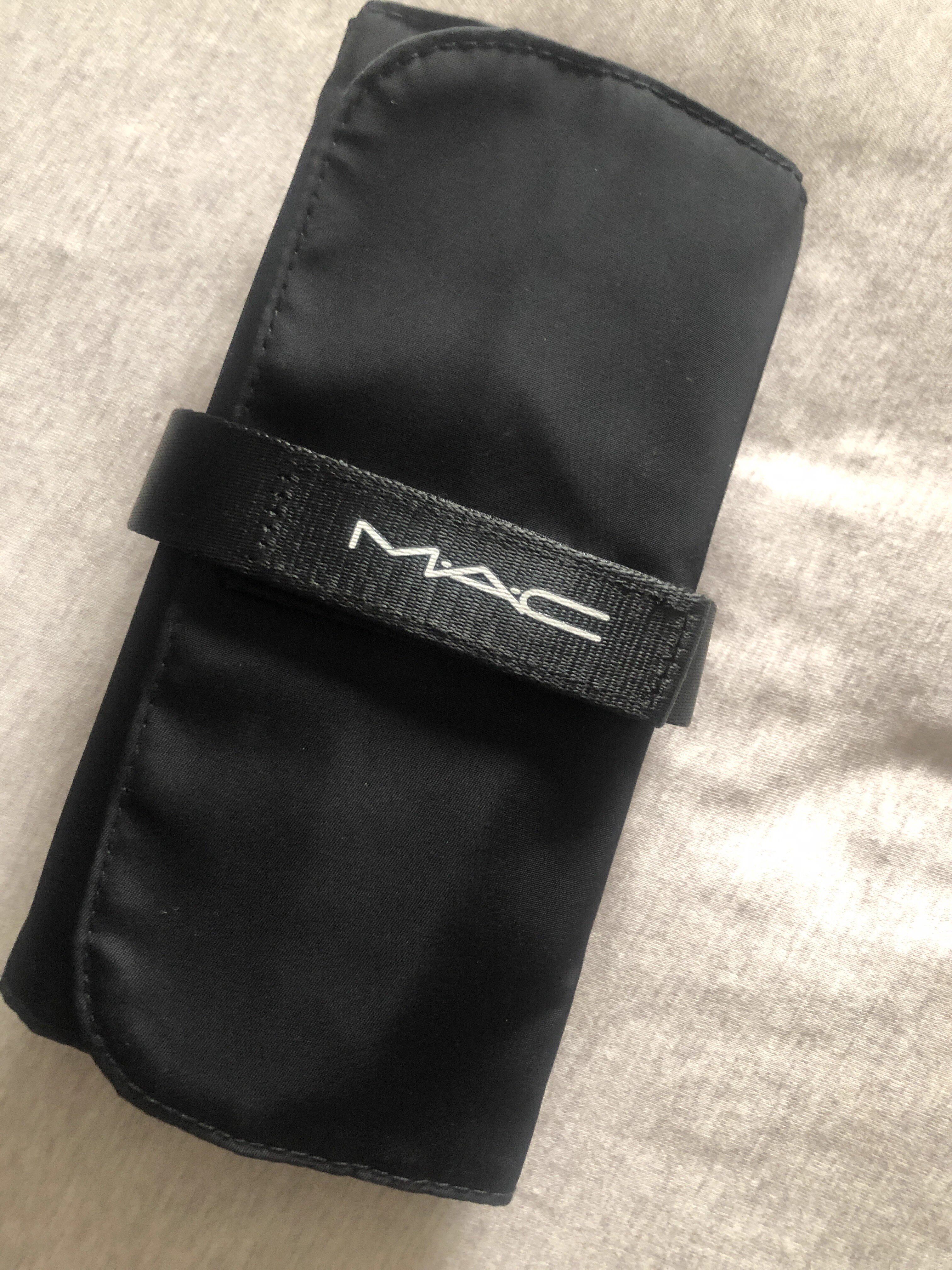 mac черная складная косметичка для хранения кистей для макияжа, модная холщовая текстура, высококачественный портативный изысканный 2023 новый стиль