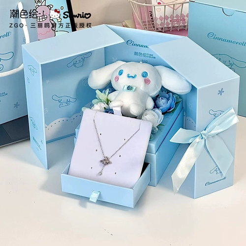 Sanrio, ожерелье, подвеска, серебро 925 пробы, Cinnamoroll, легкий роскошный стиль, подарок на день рождения
