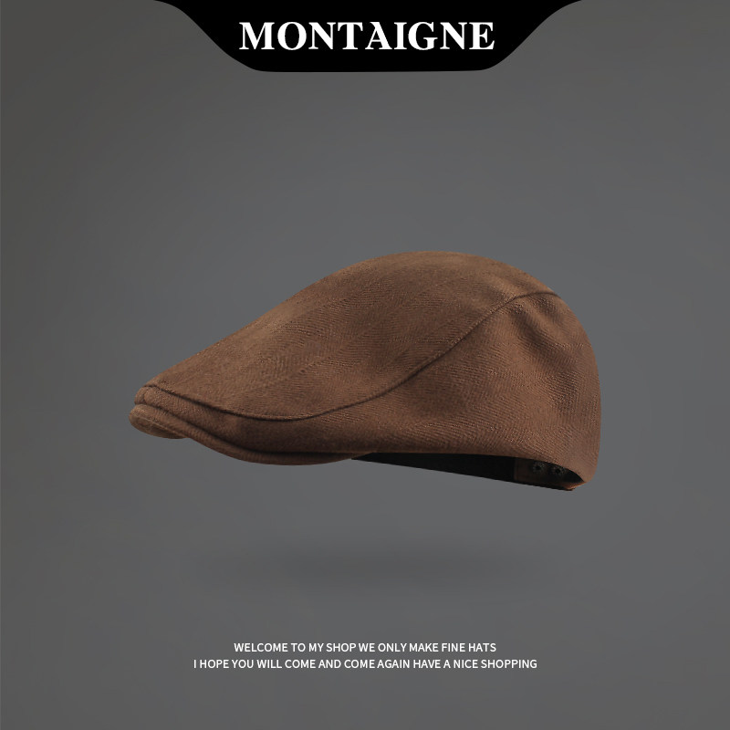 Франция Монтень/Montaigne 2024 осенне-зимний ретро-универсальный берет с утиным язычком, открывающий лицо, маленькая шерстяная шапочка спереди