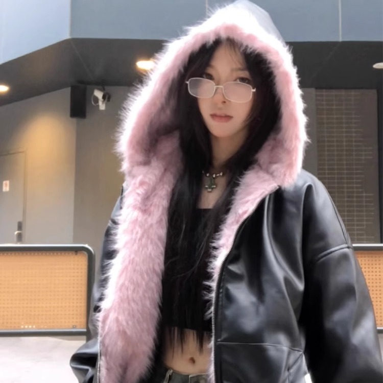 Нейша зимняя американская хай-стрит, искусственная кожа, меховой воротник, горная скульптура, стеганая куртка с капюшоном, свободная толстая стеганая куртка tide