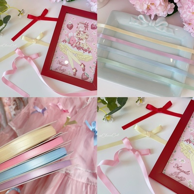 taobao agent 【芝士猫】0.9cm日制进口lolita手工儿童宠物diy边夹涤纶纯色丝带