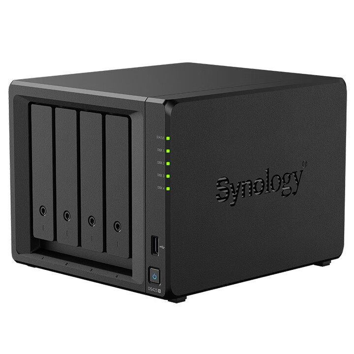 Четырехъядерный сетевой сервер хранения данных Synology DS425+ с четырьмя отсеками для резервного копирования файлов в частном облаке