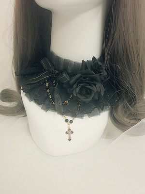 taobao agent 梦幻爱丽莎Lolita哥特搞死华丽花嫁Gothic暗黑洛丽塔蕾丝项圈项链