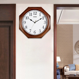 Настенные часы Hanshi из цельного дерева традиционные ретро настенные часы mute восьмиугольные часы кварцевые часы в китайском стиле для гостиной большие часы HW85